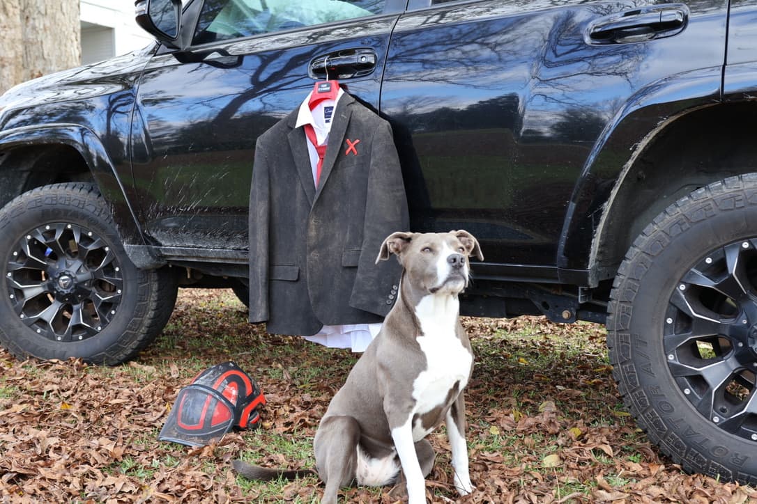 On location for the Suits & Saws campaign