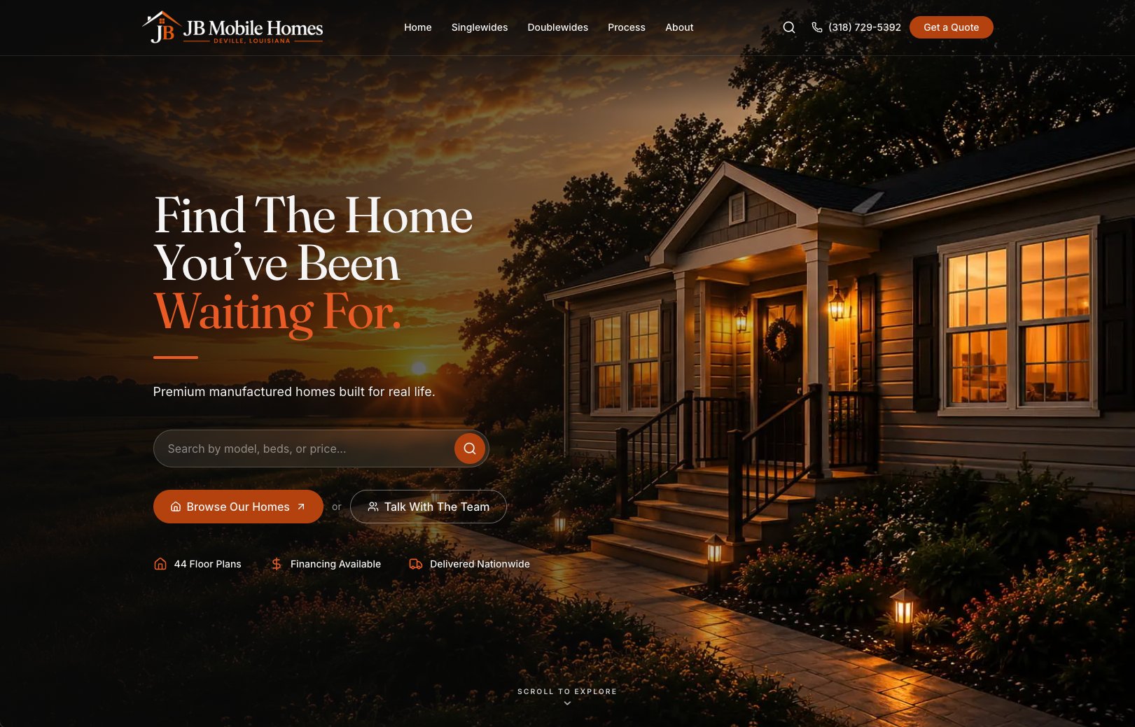 jbmobilehomes.com — launched homepage