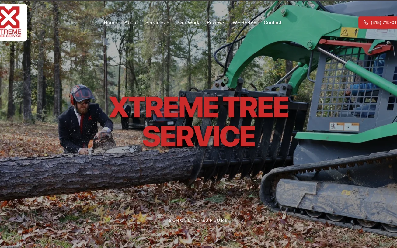 XTREME Tree Service website